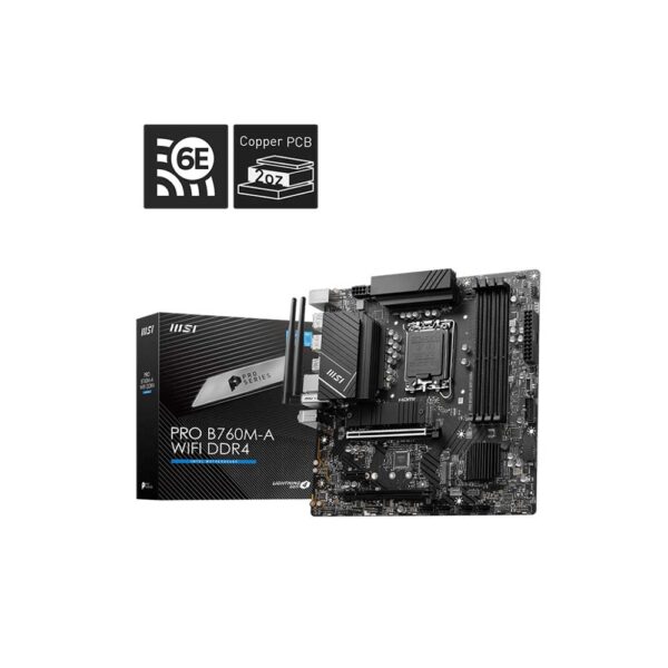 MSI PRO B760M-A WIFI DDR4 LGA1700 MATX MOTHERBOARD (PRO-B760M-A-WIFI-DDR4)